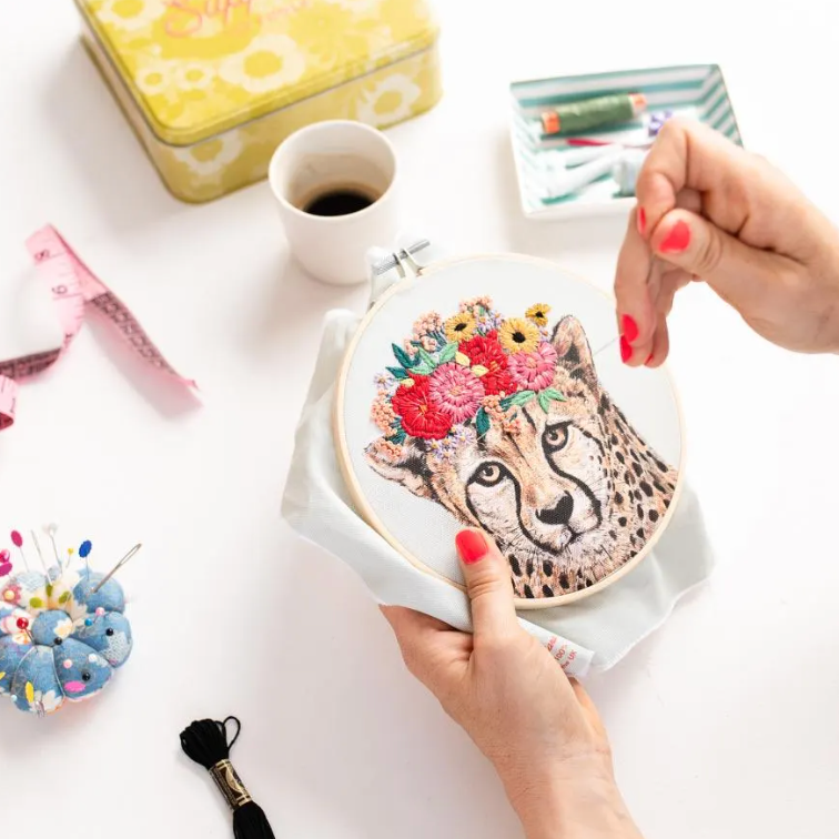 Floral Cheetah Embroidery - One Off Box