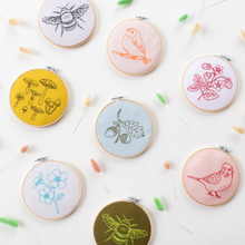 Load image into Gallery viewer, Bee Embroidery Hoop Kit