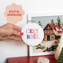 Load image into Gallery viewer, C&#39;est Noel Christmas Cross Stitch PDF Pattern – Instant Download