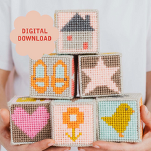 Load image into Gallery viewer, Needlepoint Baby Blocks PDF Pattern - Instant Download