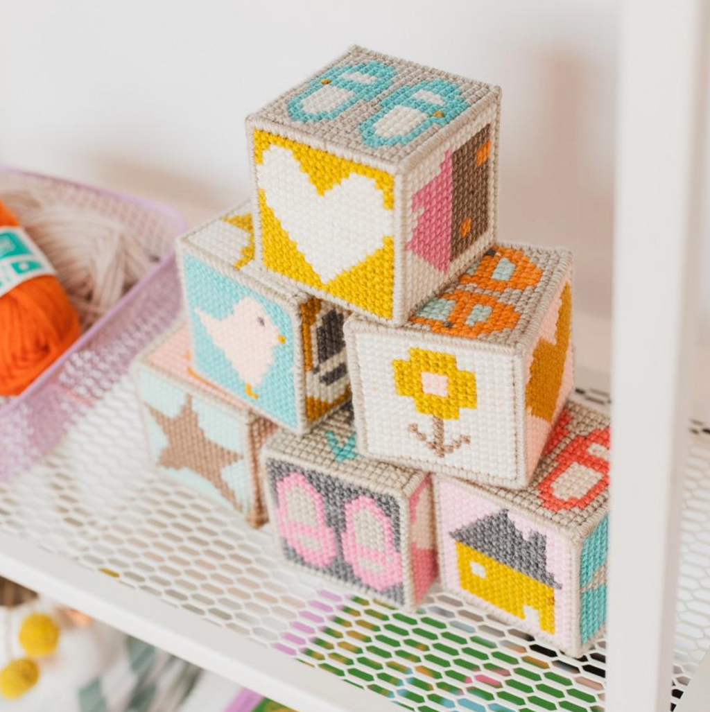Needlepoint Baby Blocks PDF Pattern - Instant Download