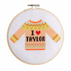 I Love Taylor Cross Stitch Kit - Orange Tones