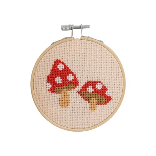 Toadstool Cross Stitch Kit - Red