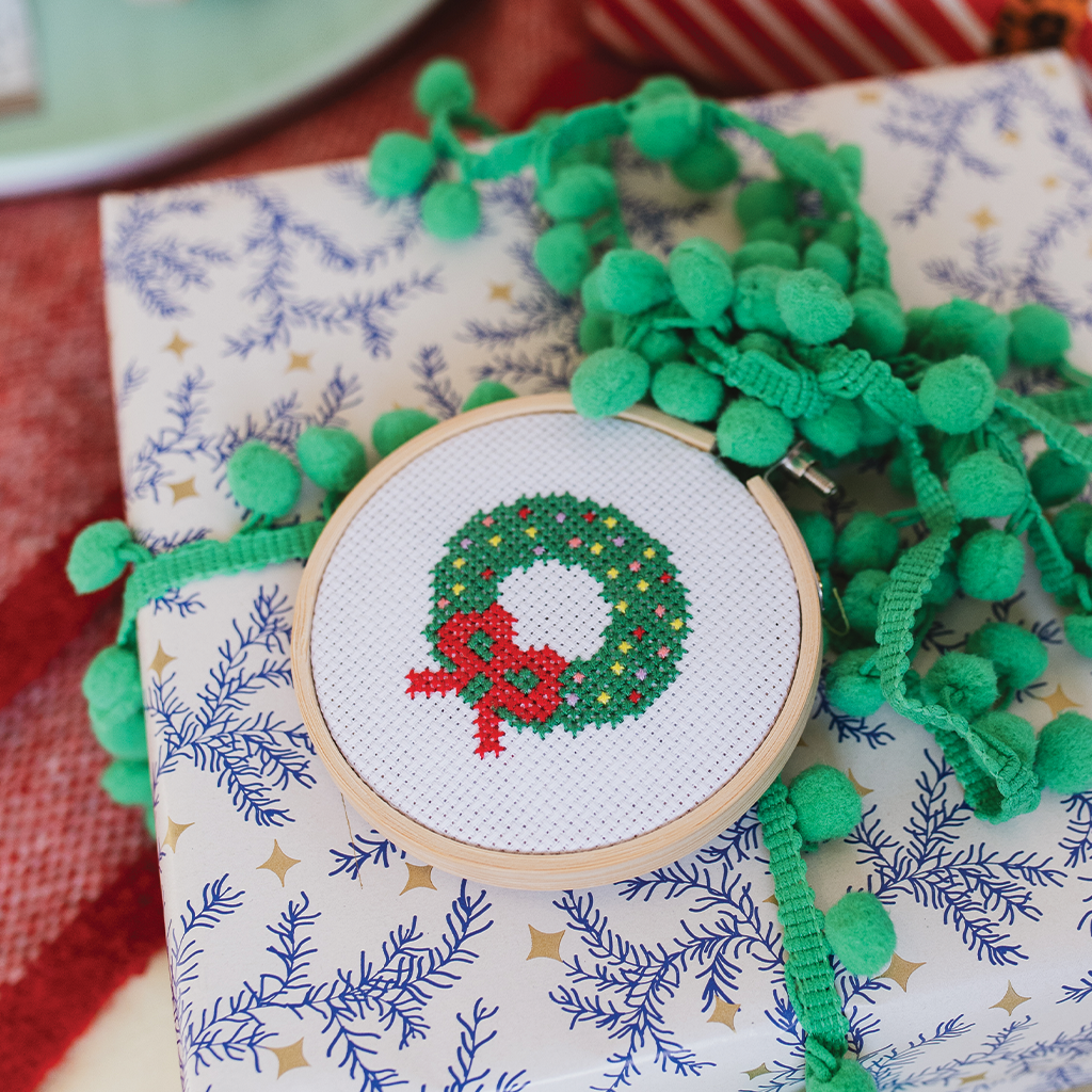 Wreath Mini Cross Stitch PDF Pattern – Instant Download