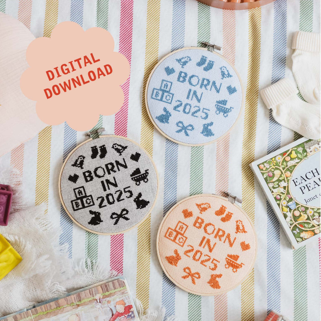 Born In 2025 Cross Stitch Kit PDF Pattern Only