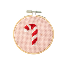 Load image into Gallery viewer, Candy Cane Cross Stitch Kit