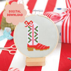 Christmas Cowboy Boot Cross Stitch PDF Pattern – Instant Download