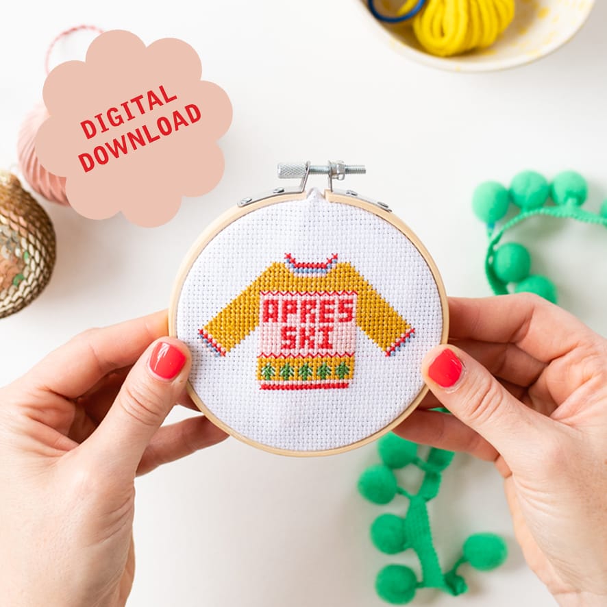 Cotton Clara Apres Ski Mini Cross Stitch PDF Pattern – Instant Download