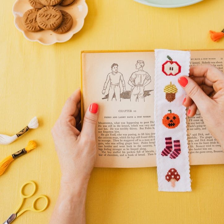 Cotton Clara Autumn Cross Stitch Bookmark Kit