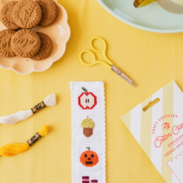 Cotton Clara Autumn Cross Stitch Bookmark Kit