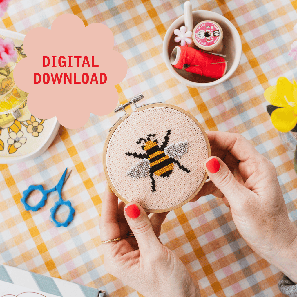Cotton Clara Bee Cross Stitch PDF Pattern – Instant Download