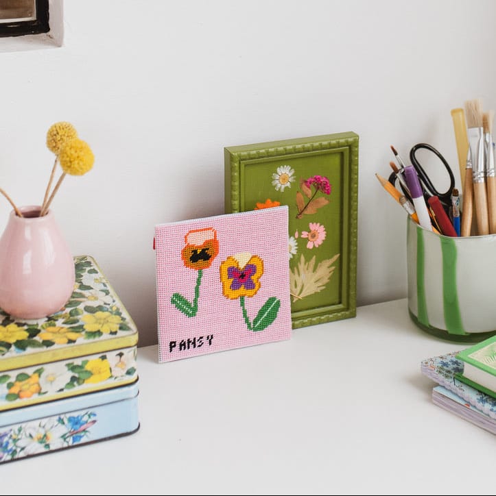 Cotton Clara Beginner Needlepoint Kit - Pansy