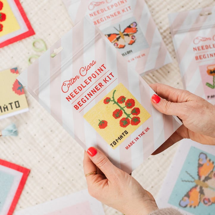 Cotton Clara Beginner Needlepoint Kit - Tomato