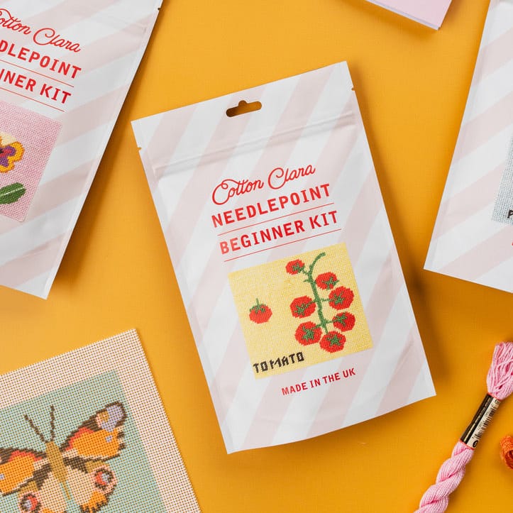 Cotton Clara Beginner Needlepoint Kit - Tomato