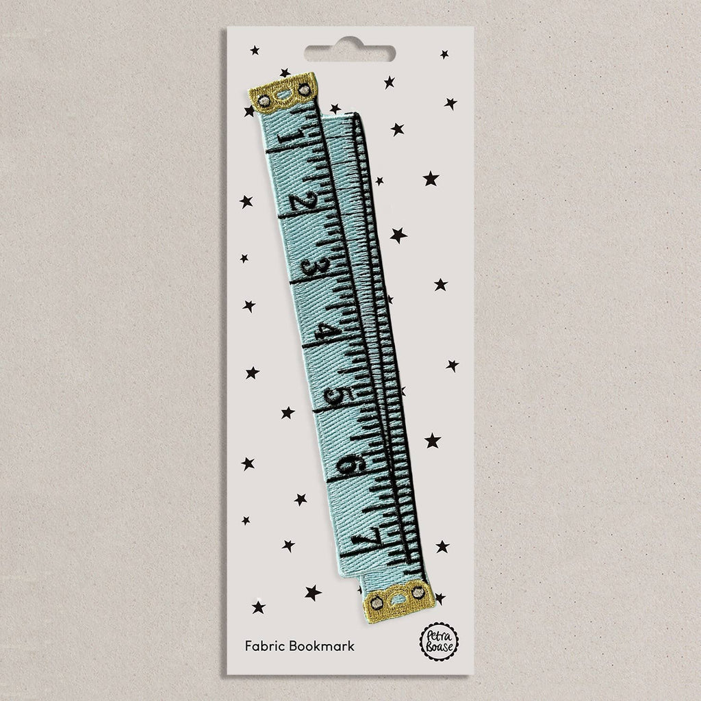 Cotton Clara Blue Retro Fabric Tape Measure | Embroidered Fabric Bookmark