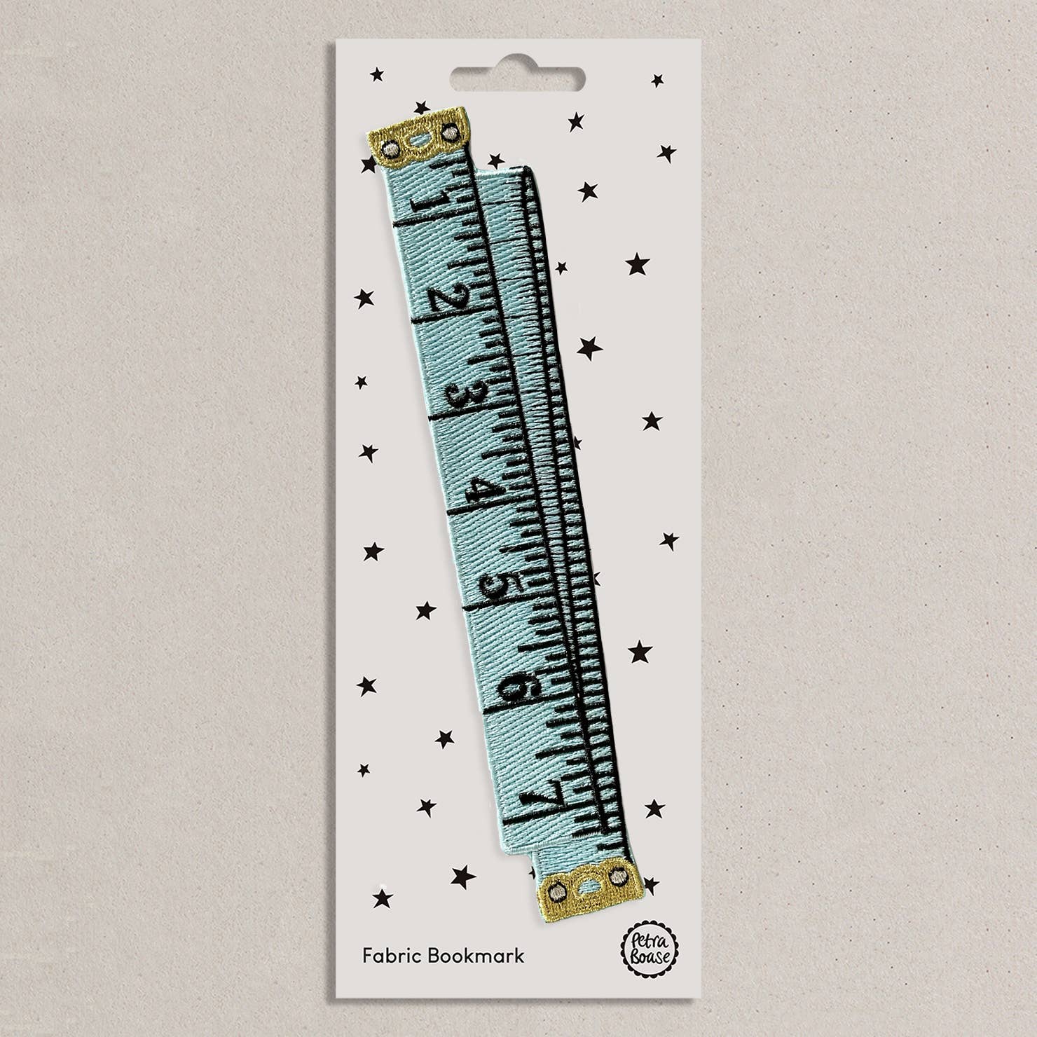 Cotton Clara Blue Retro Fabric Tape Measure | Embroidered Fabric Bookmark