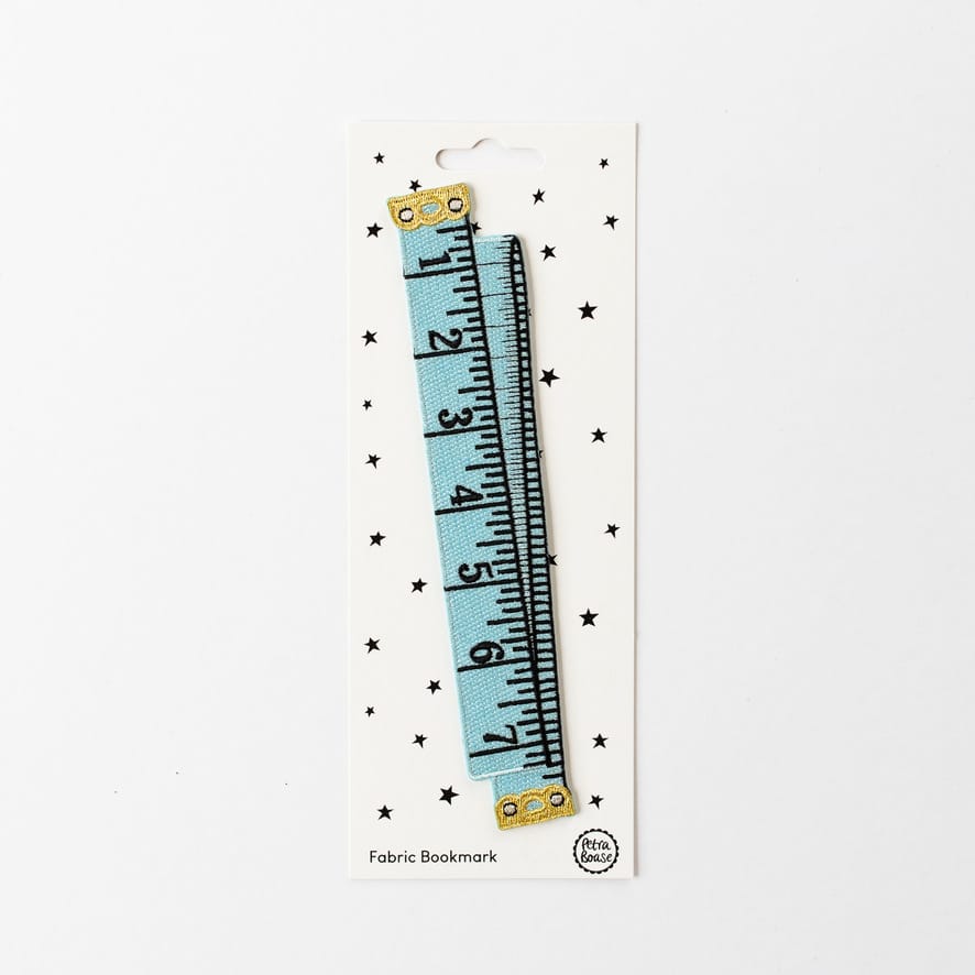 Mint Retro Tape Measure | Embroidered Fabric Bookmark