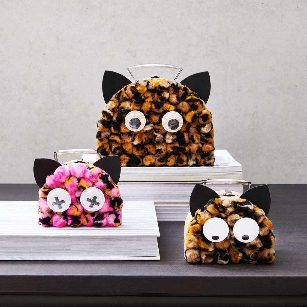 Cotton Clara Box of Pom Poms - Leopard