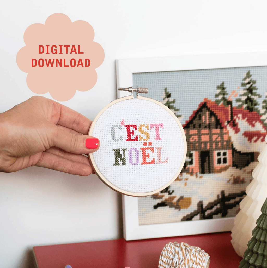 Cotton Clara C'est Noel Christmas Cross Stitch PDF Pattern – Instant Download
