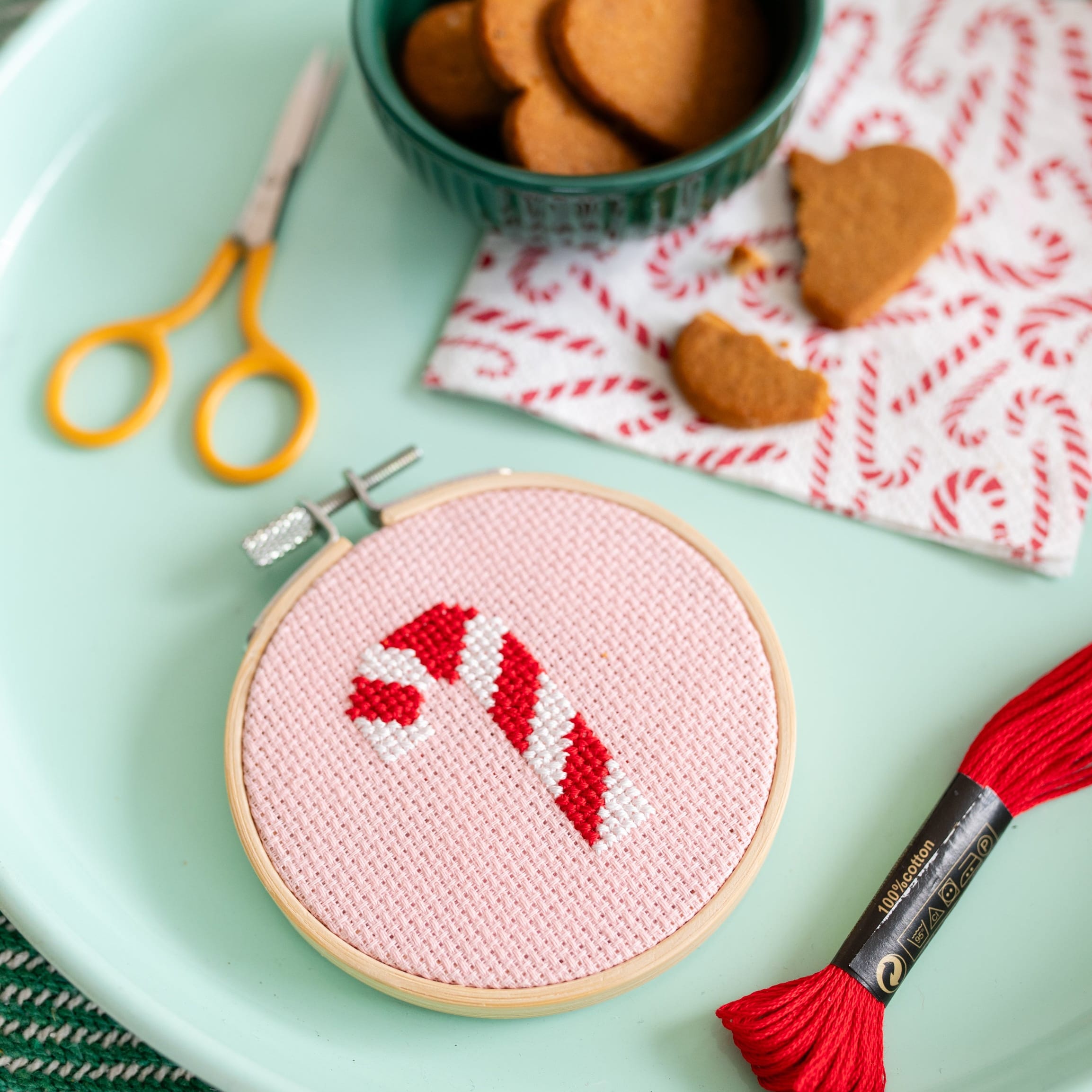 Cotton Clara Candy Cane Mini Cross Stitch PDF Pattern – Instant Download