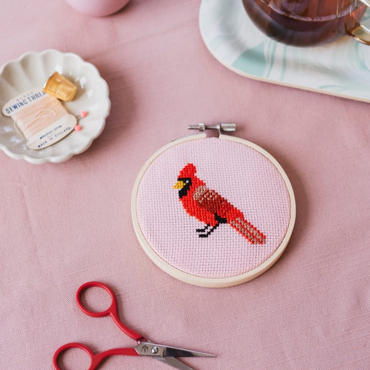 Cotton Clara Cardinal Cross Stitch Kit