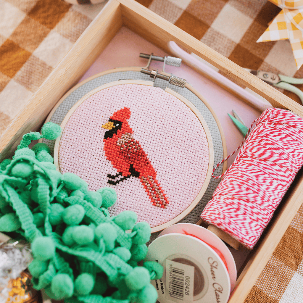 Cotton Clara Cardinal Cross Stitch Kit