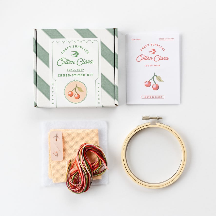 Cotton Clara Cherry Mini Cross Stitch Kit