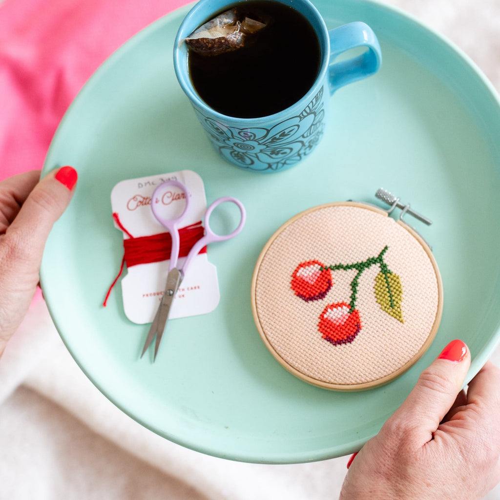 Cotton Clara Cherry Mini Cross Stitch Kit
