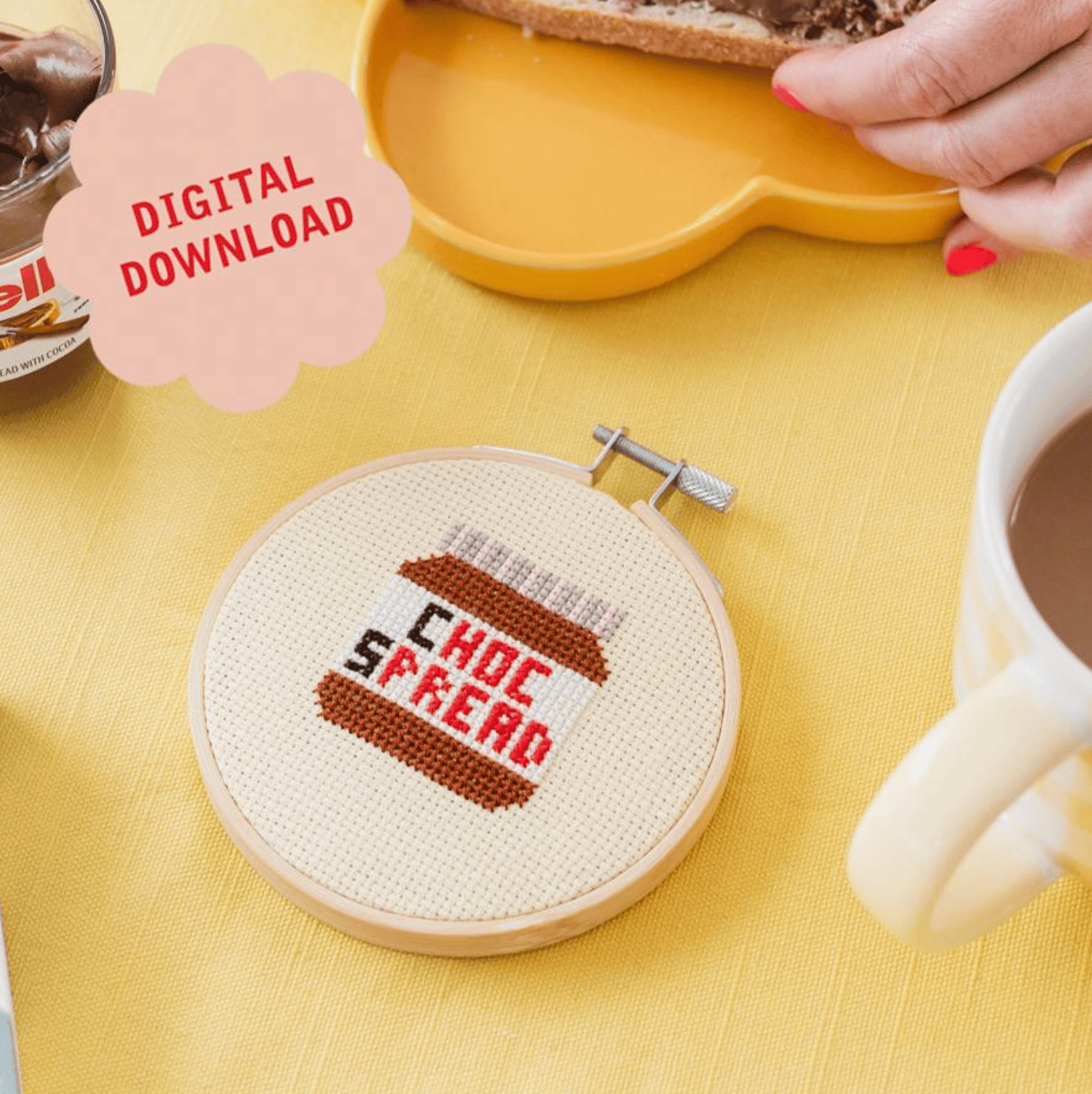 Cotton Clara Choc Spread Mini Cross Stitch PDF Pattern – Instant Download