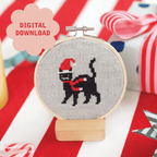 Cotton Clara Christmas cat Cross Stitch PDF Pattern – Instant Download