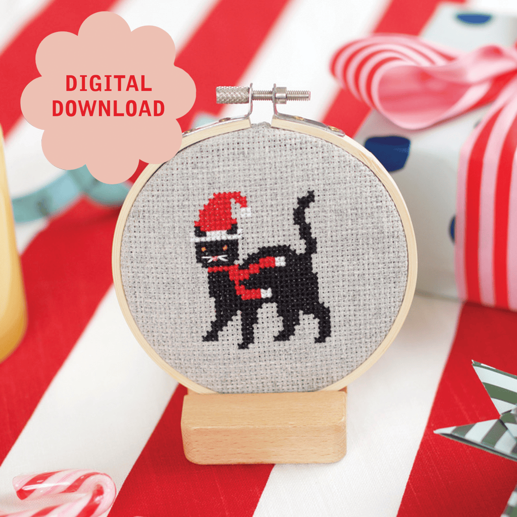 Cotton Clara Christmas cat Cross Stitch PDF Pattern – Instant Download