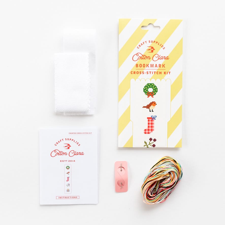 Cotton Clara Christmas Cross Stitch Bookmark Kit