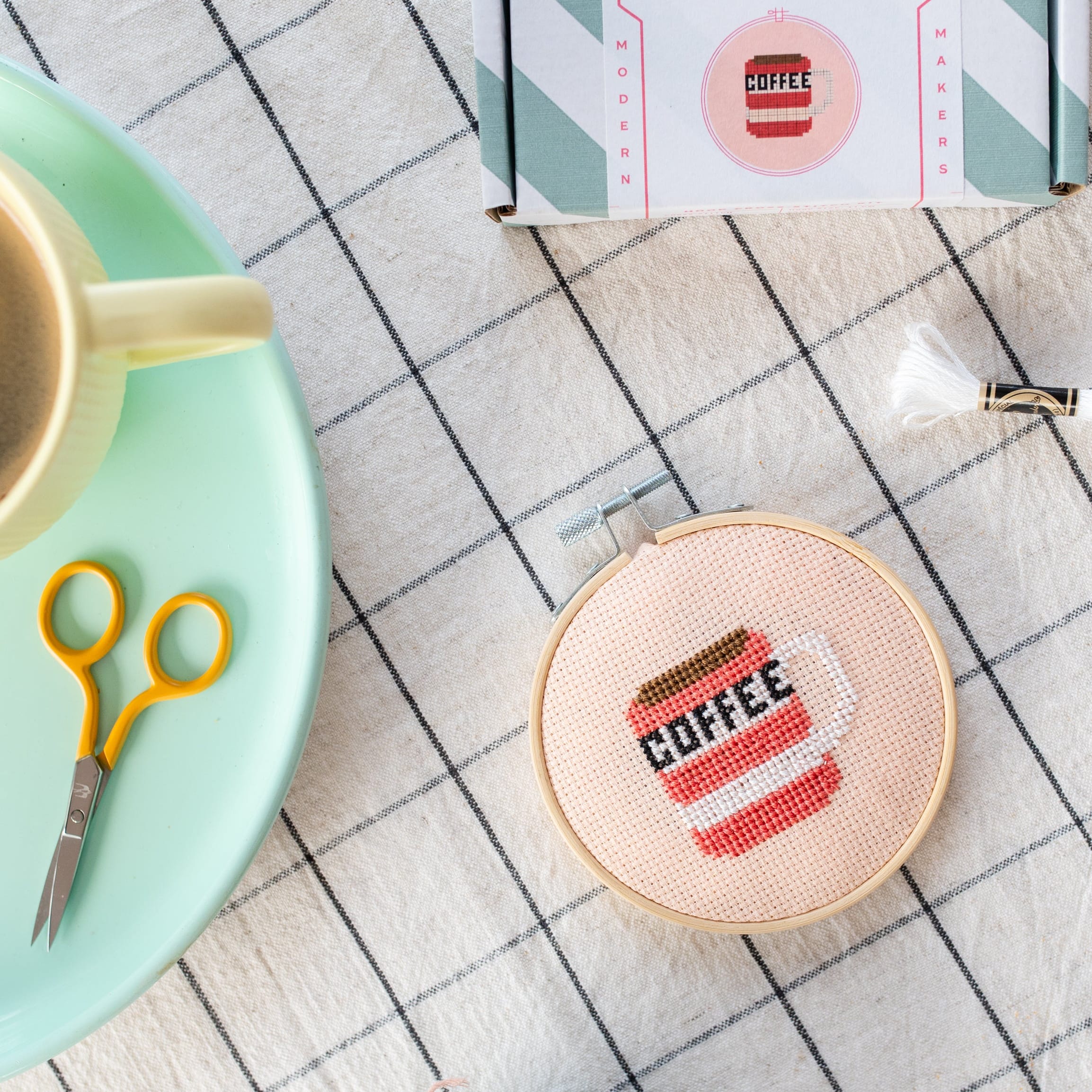 Cotton Clara Coffee Mini Cross Stitch PDF Pattern – Instant Download