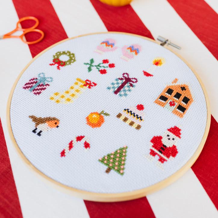 Cotton Clara Colourful Christmas Cross Stitch Kit