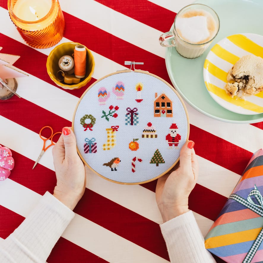 Cotton Clara Colourful Christmas Cross Stitch Kit