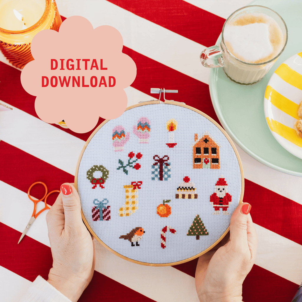 Cotton Clara Colourful Christmas Cross Stitch PDF Pattern
