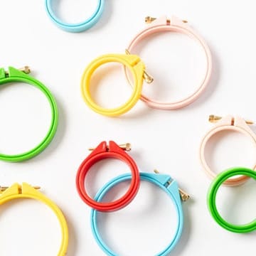 Cotton Clara Colourful Mini Embroidery Hoops 7.5cm