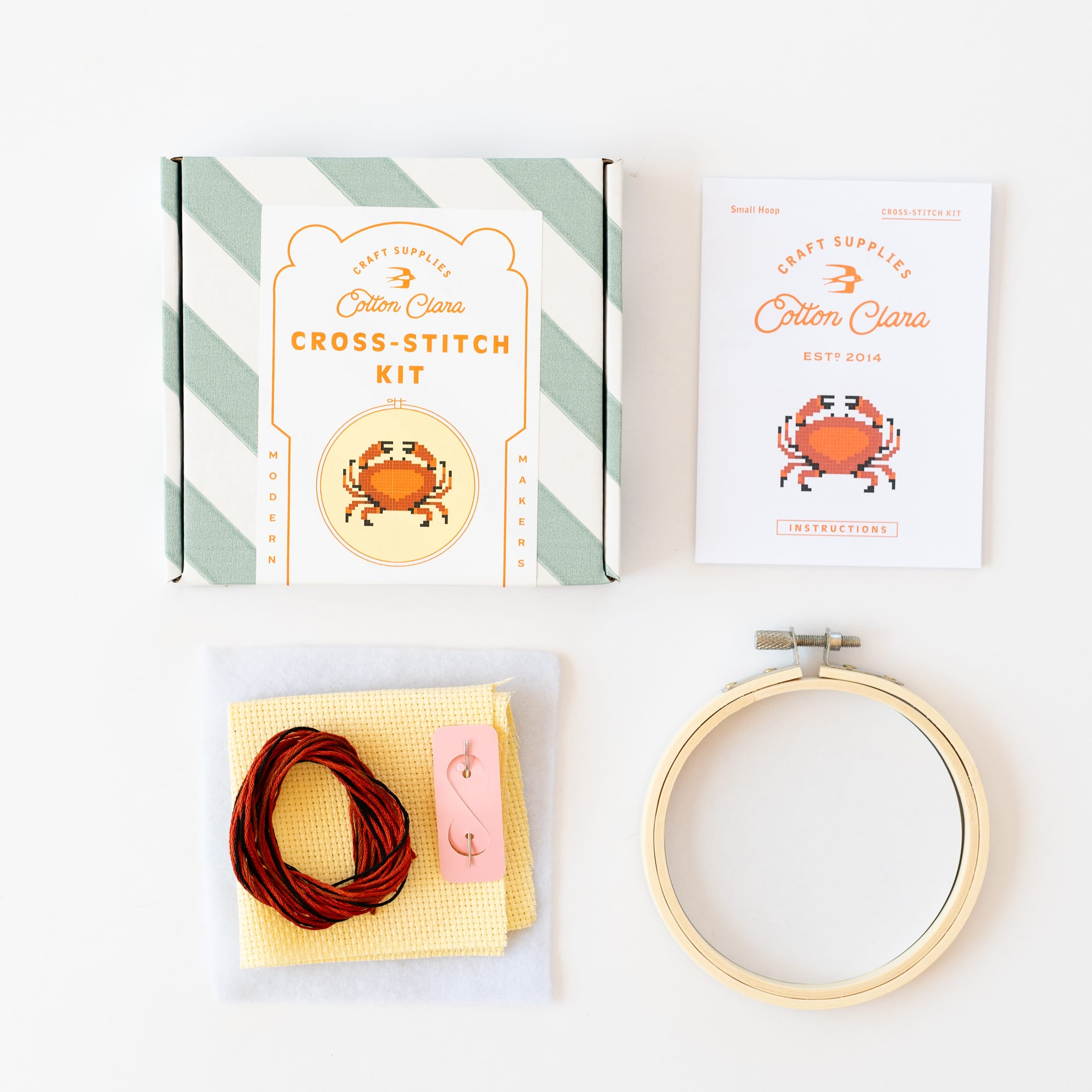 Cotton Clara Crab Beginner Cross Stitch Kit