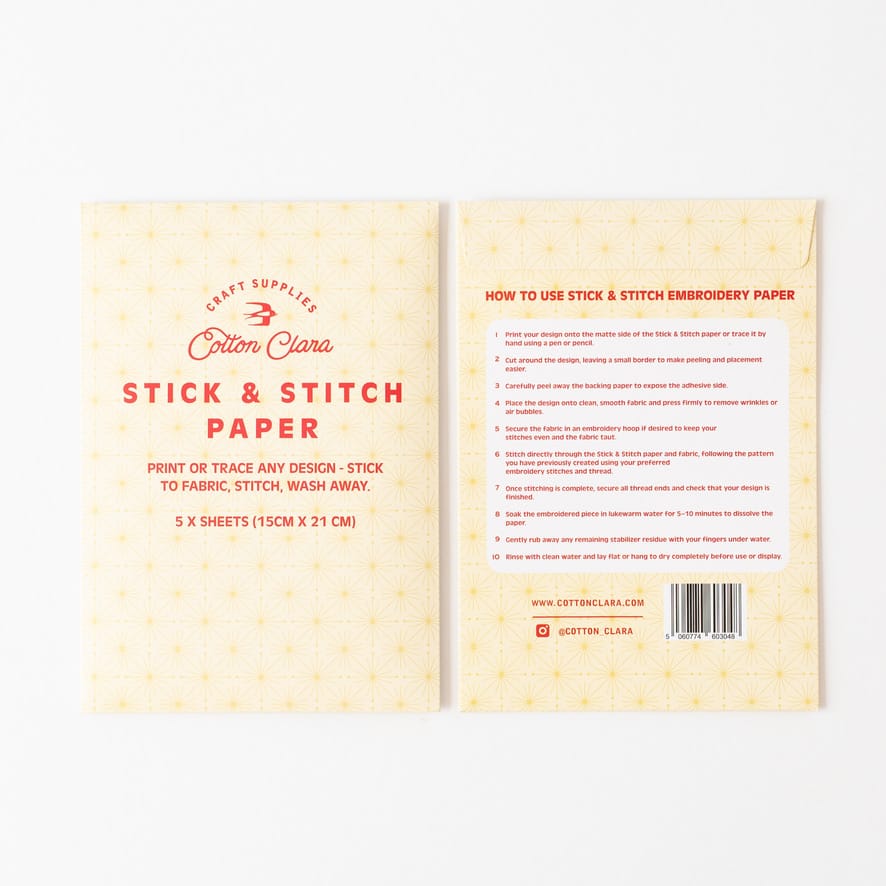 Water Soluble Paper (Stick and Stitch)
