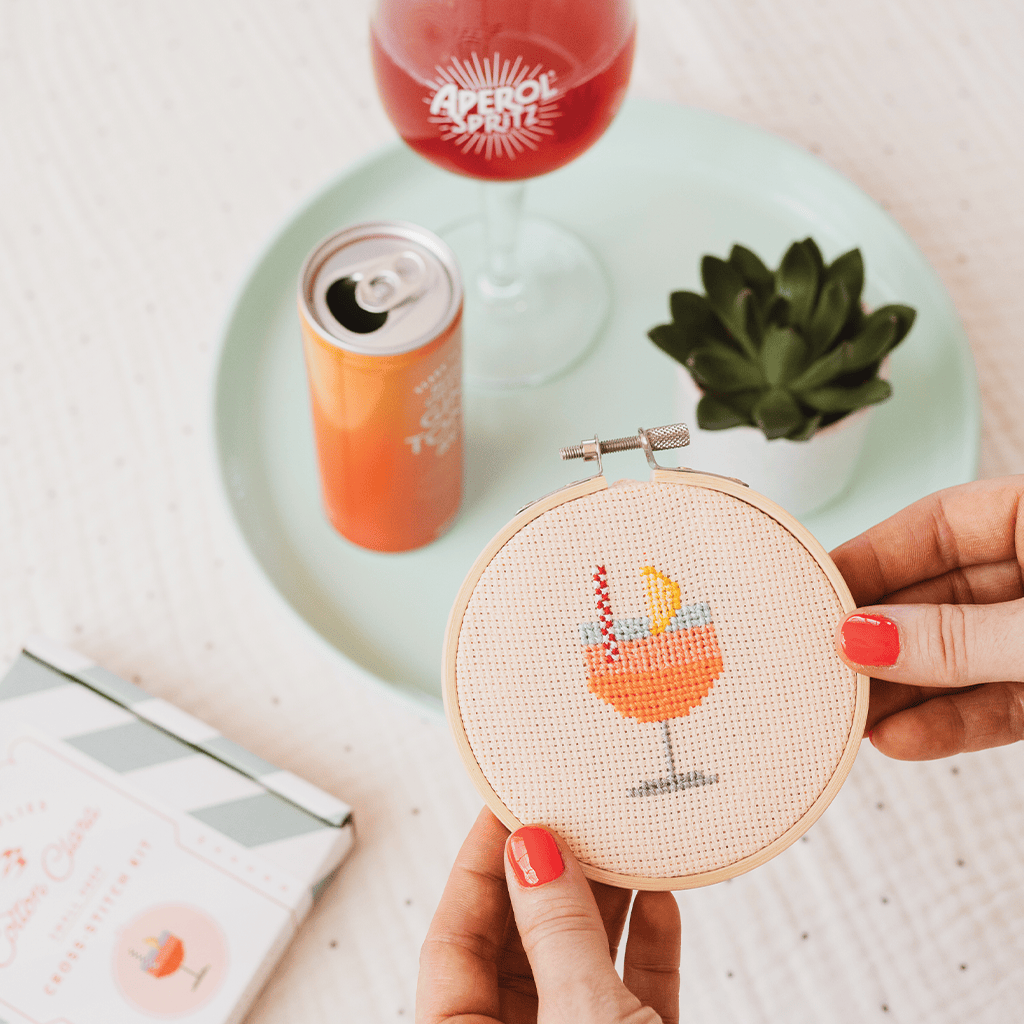 Cotton Clara Cross Stitch Kit Aperol Cocktail Cross Stitch Kit