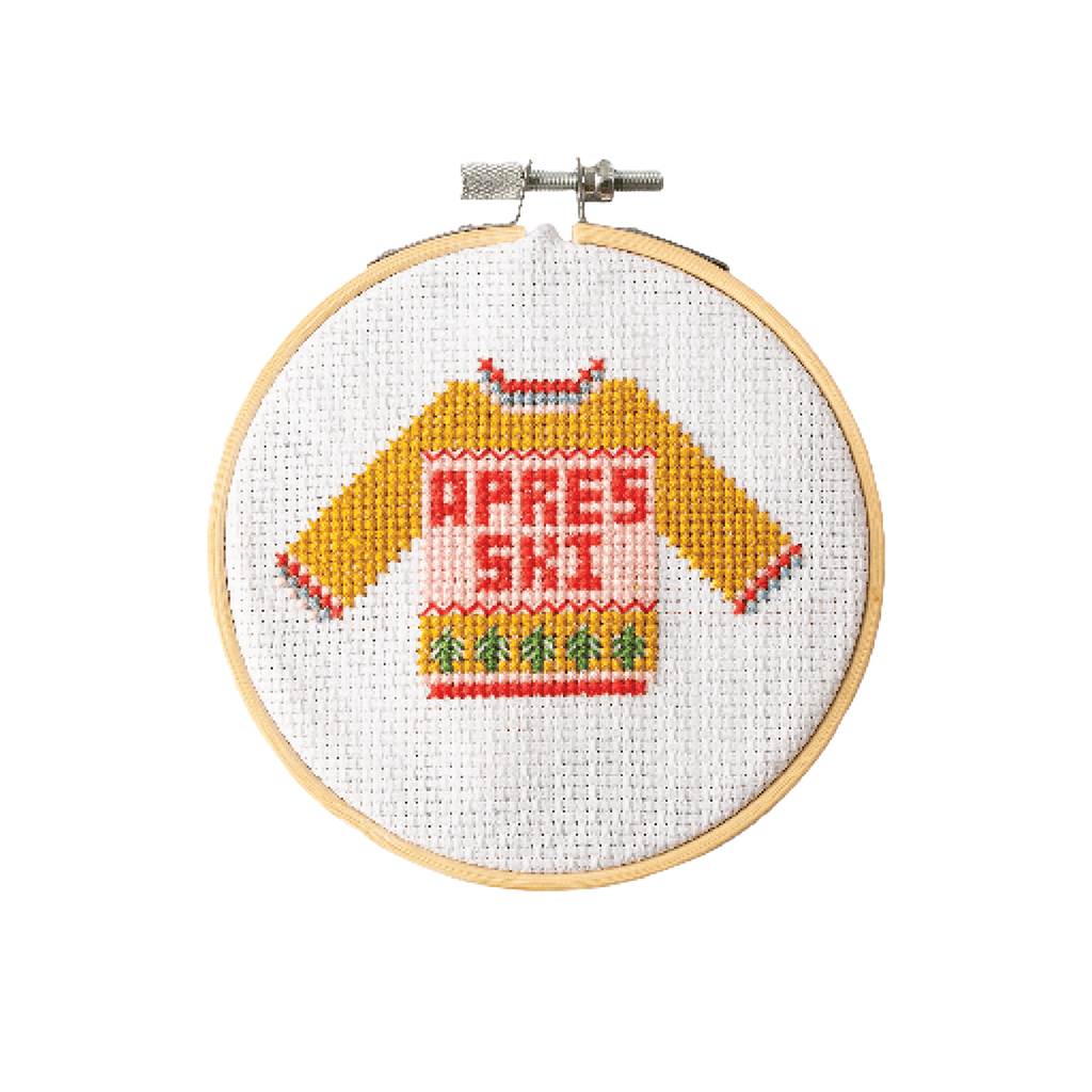 Cotton Clara Cross Stitch Kit Apres Ski Christmas Jumper Cross Stitch Kit