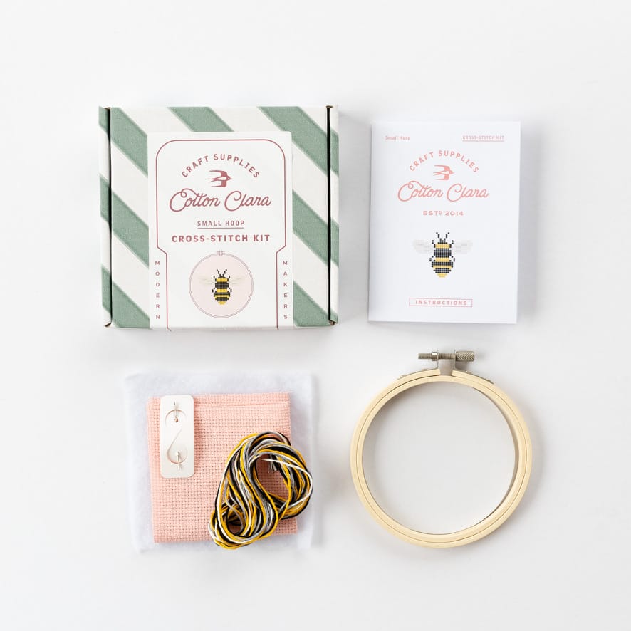 Cotton Clara Cross Stitch Kit Bee Cross Stitch Kit