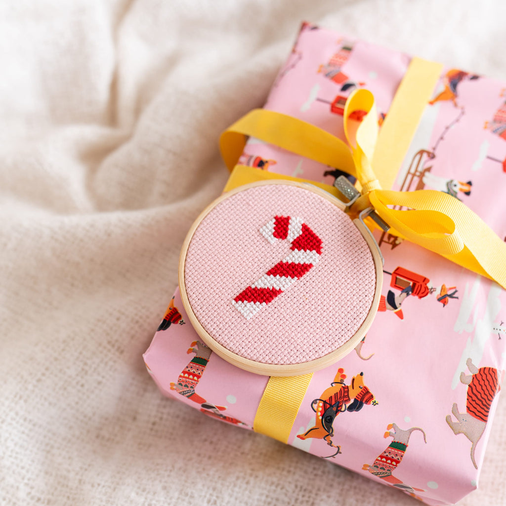 Cotton Clara Cross Stitch Kit Candy Cane Cross Stitch Kit