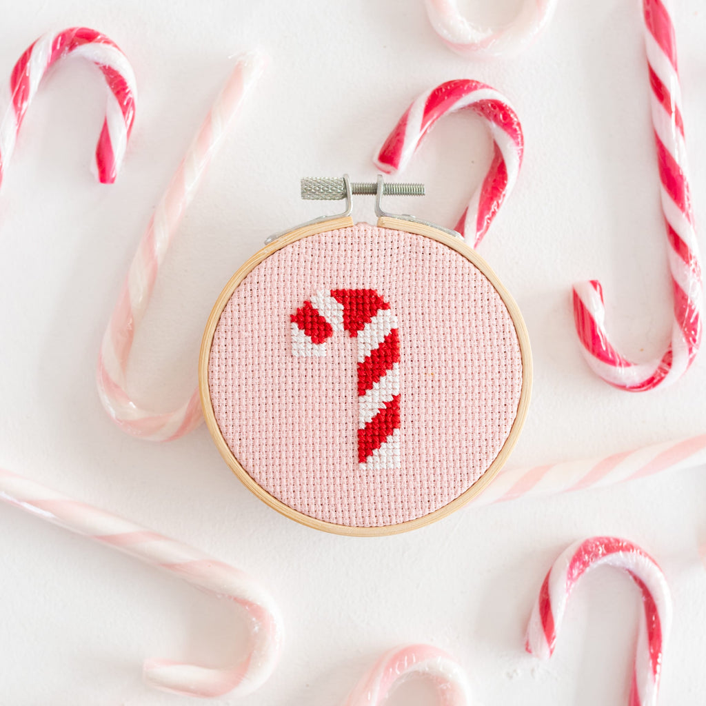 Cotton Clara Cross Stitch Kit Candy Cane Cross Stitch Kit