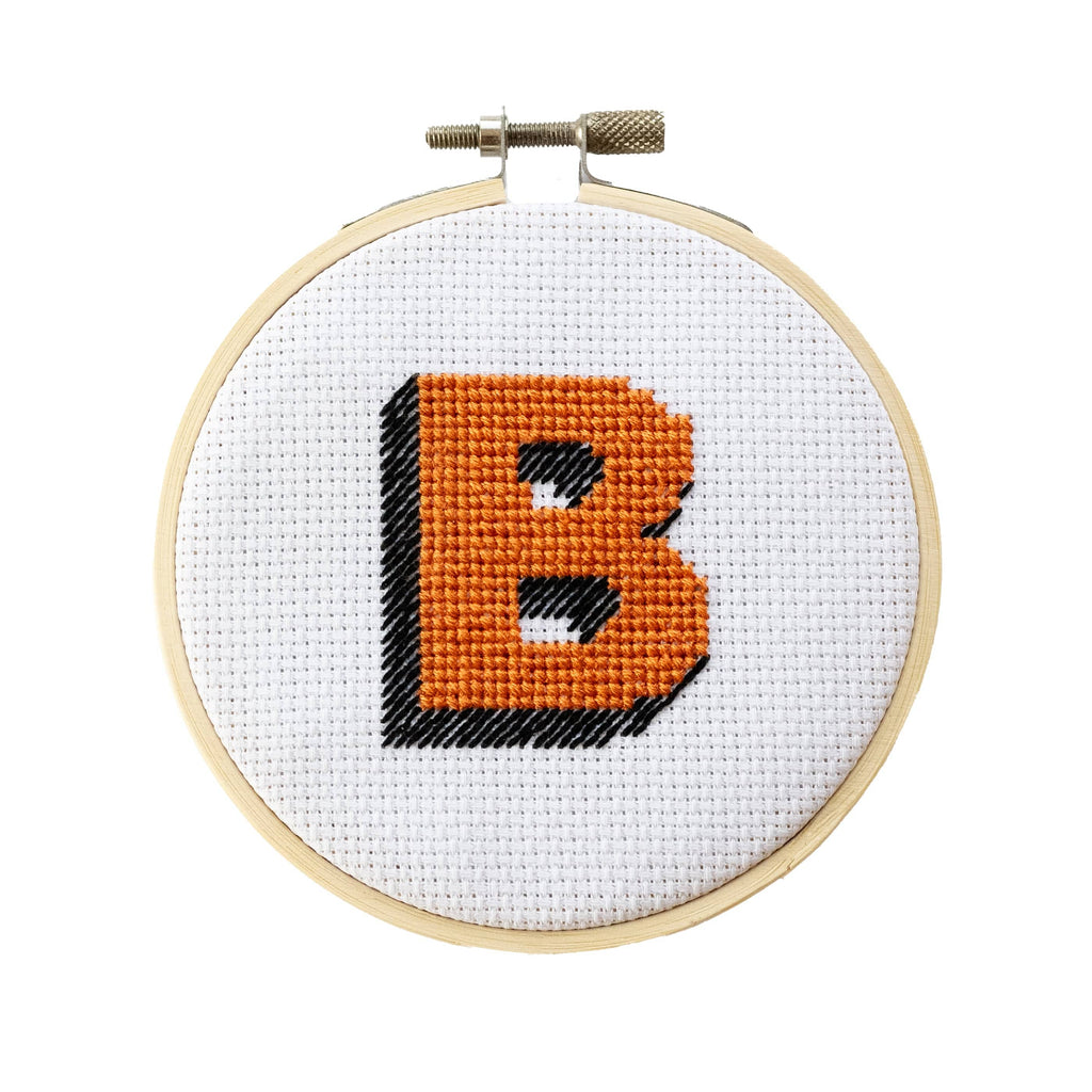 Cotton Clara Cross Stitch Kit Drop Shadow Alphabet Cross Stitch Kit