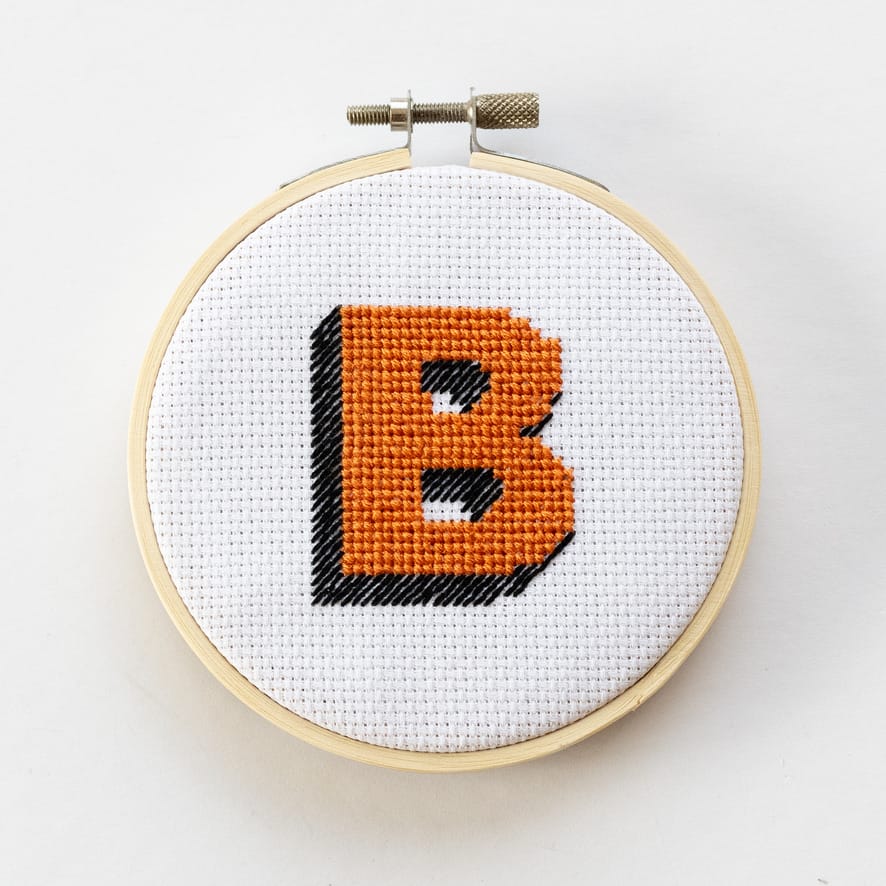Cotton Clara Cross Stitch Kit Drop Shadow Alphabet Cross Stitch Kit
