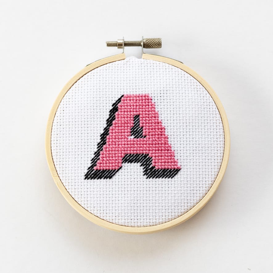Cotton Clara Cross Stitch Kit Drop Shadow Alphabet Cross Stitch Kit