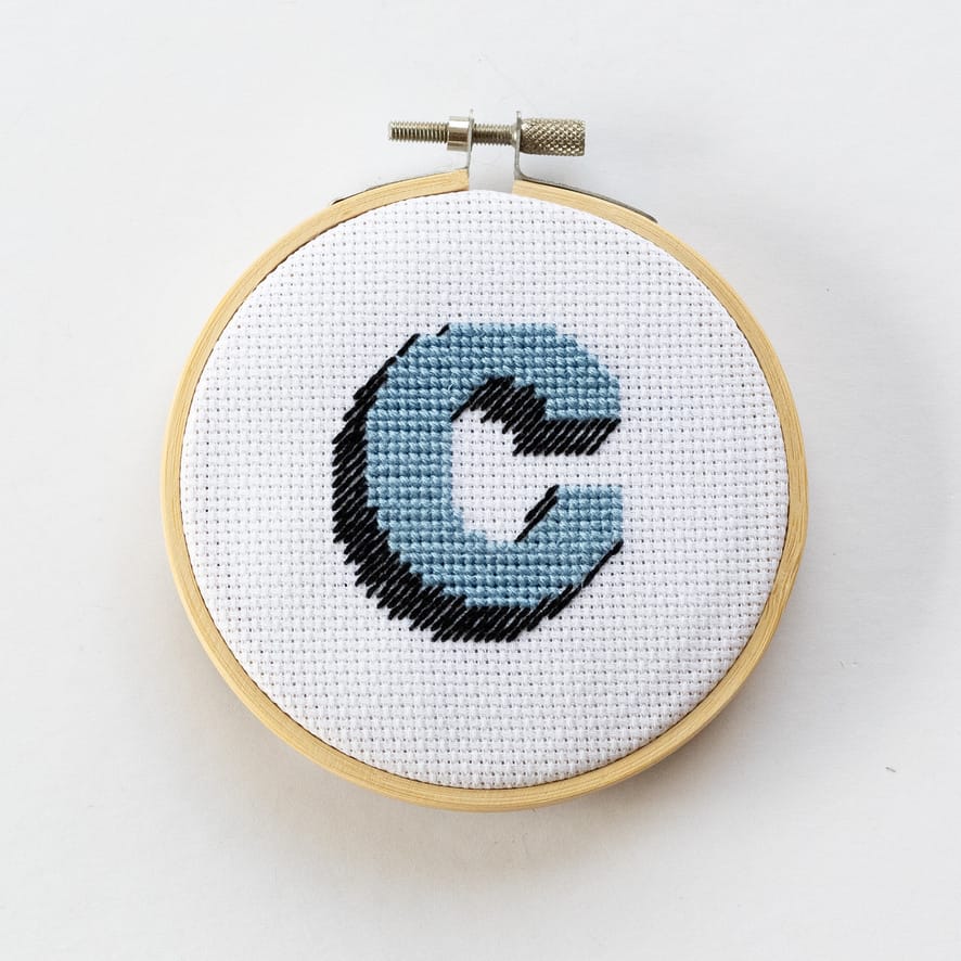 Cotton Clara Cross Stitch Kit Drop Shadow Alphabet Cross Stitch Kit