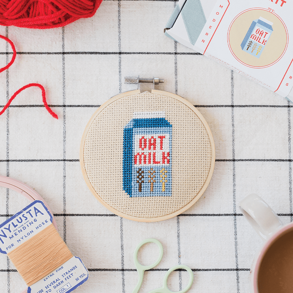 Cotton Clara Cross Stitch Kit Oat Milk Cross Stitch Kit