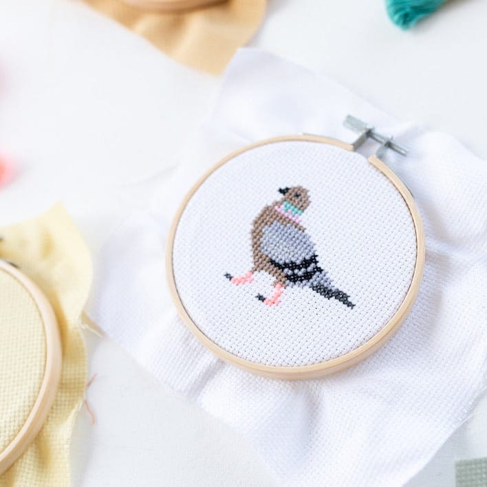 Cotton Clara Cross Stitch Kit Pigeon Cross Stitch Kit